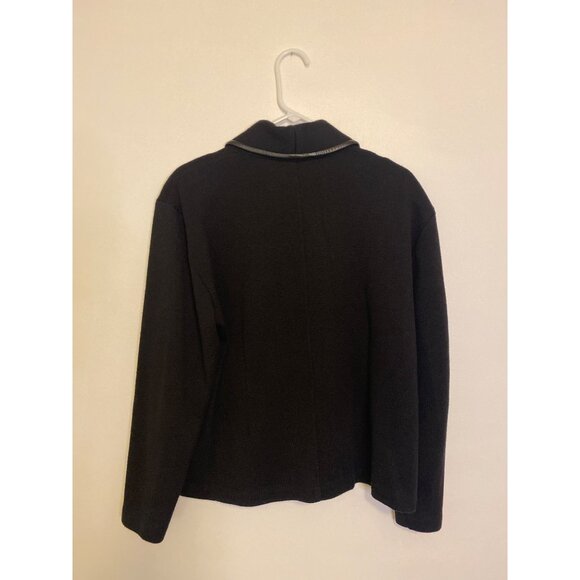 Dana Buchman Size XL Black Woolmark Button Front Merino Wool Blazer - Picture 4 of 7